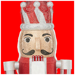 Collapsible Candy Cane Bling Nutcracker