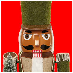 Collapsible Green Bouclé Nutcracker