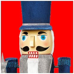 Collapsible Navy Blue Nutcracker