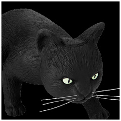 Latex Arched Back Black Cat