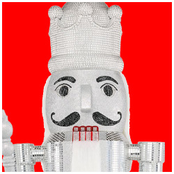 Collapsible Silver Bling Nutcracker