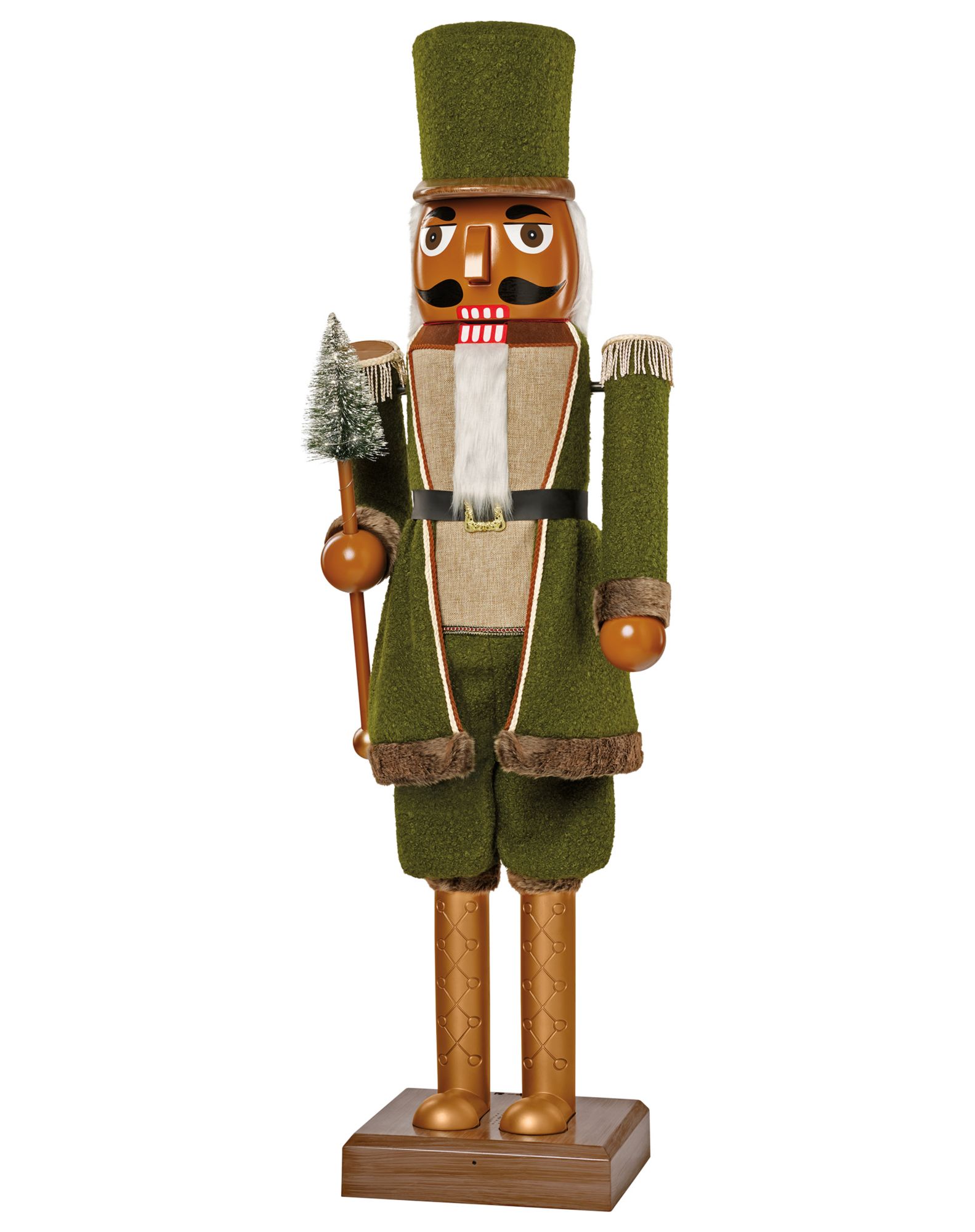 Collapsible Green Bouclé Nutcracker