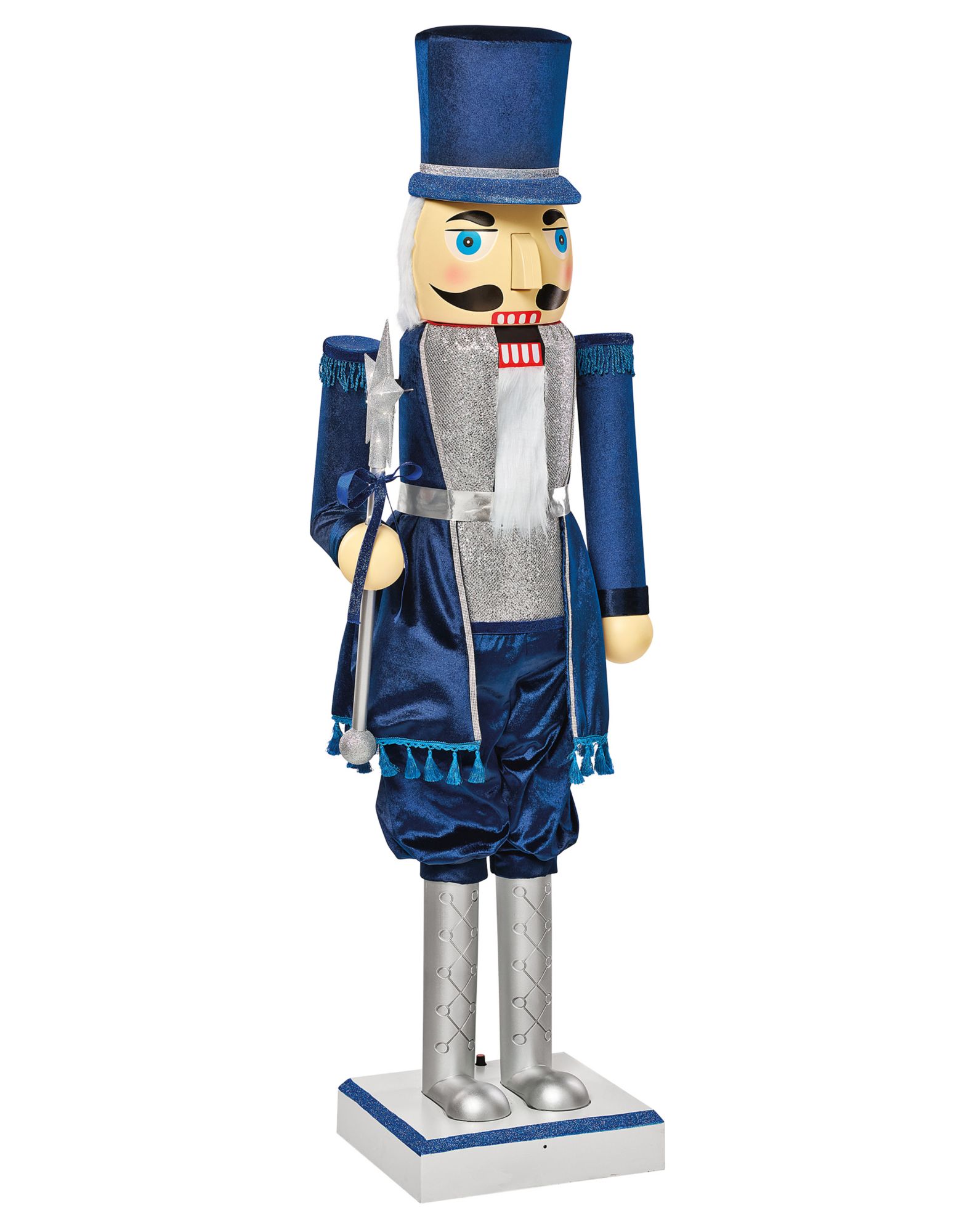 Collapsible Navy Blue Nutcracker